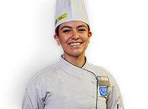 Culinary student in chef whites