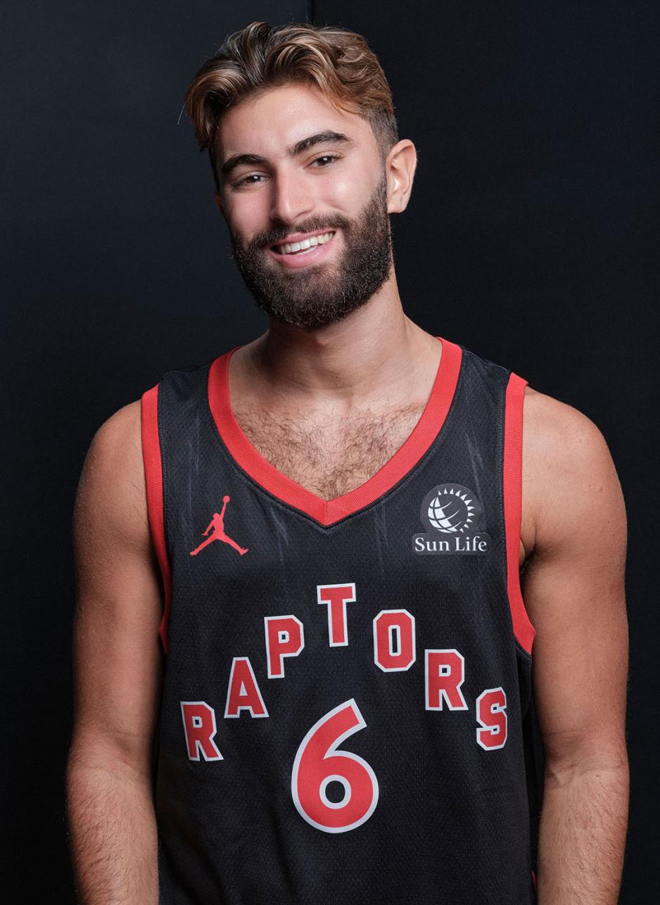 David Giller in a Toronto Raptors jersey